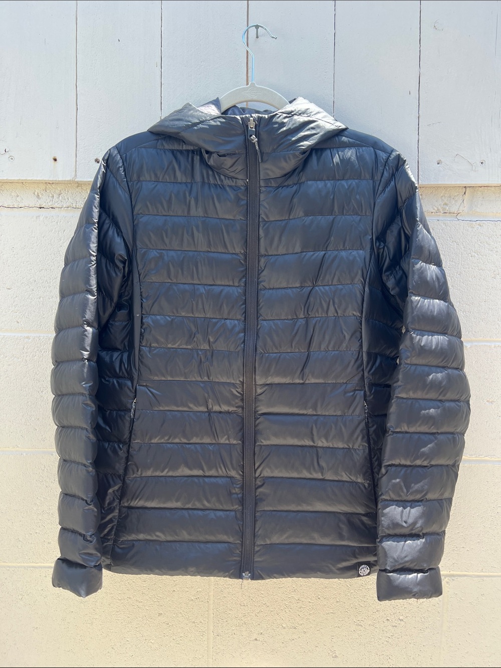 REI Black Lightweight Packable Hooded Puffer Jacket